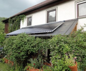 Solarthermie-Anlage auf Vordach Projekt Bleher