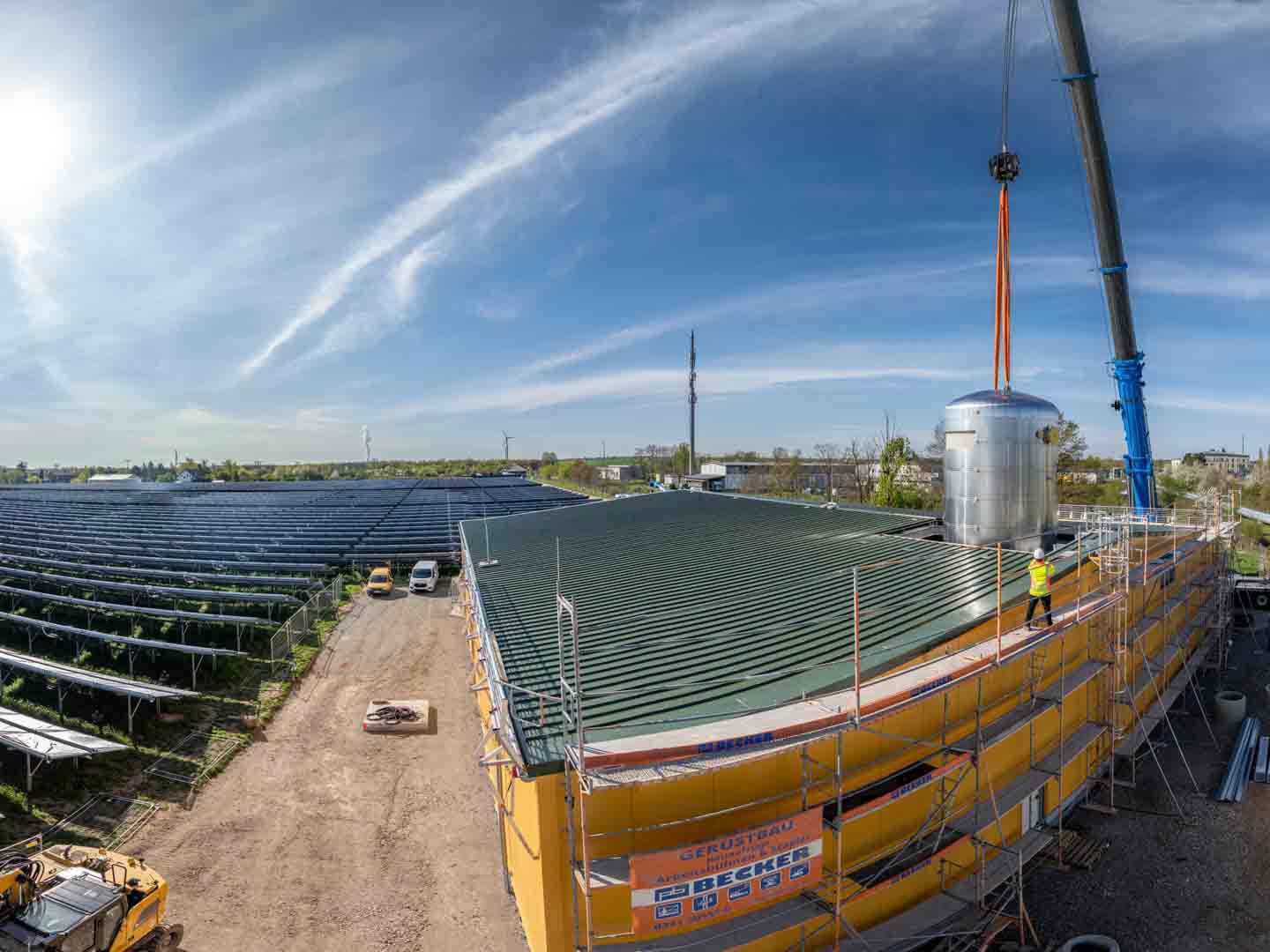 Deutschlands größte Solarthermieanlage Leipzig Ritter XL Solar Bau April 2025_Weiche V